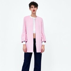 ZARA Woman Pink Ruffle Coat NWT ($129)